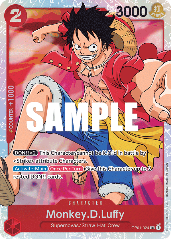 Monkey.D.Luffy OP01-024 Super Rare card from Romance Dawn