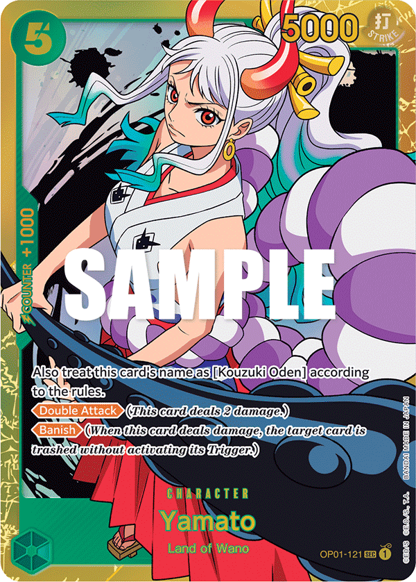 Yamato OP01-121 Secret Rare card from Romance Dawn