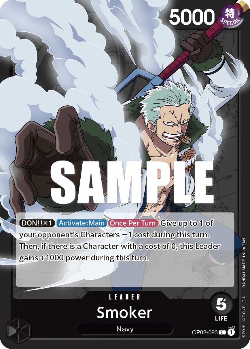 Smoker OP02-093 Leader card from Paramount War