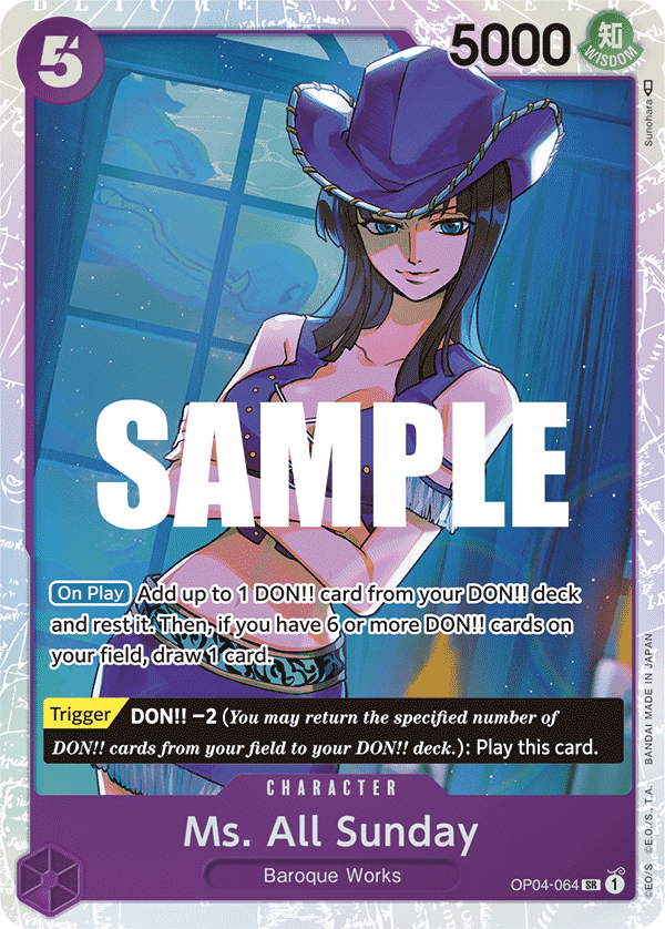 Ms. All Sunday OP04-064 Super Rare card from Kingdoms of Intrigue