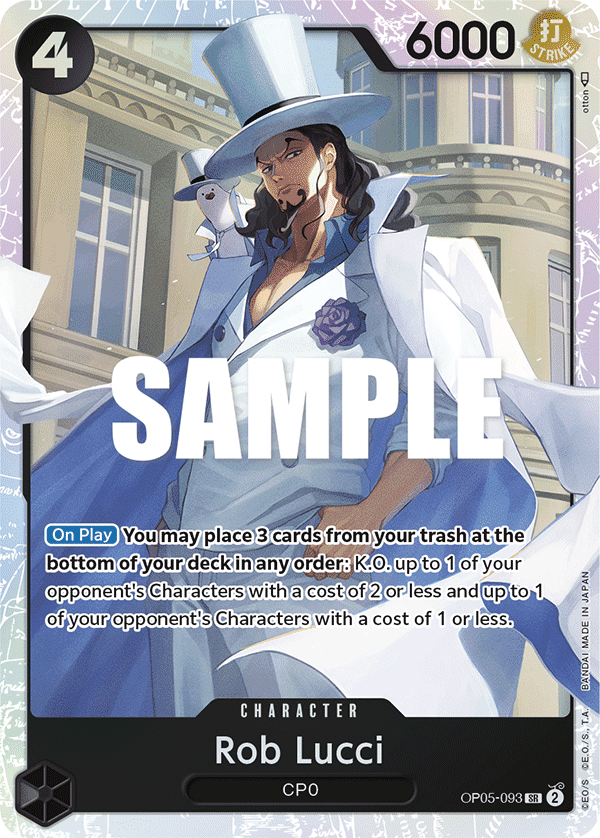 Rob Lucci OP05-093 Super Rare card from Awakening of the New Era