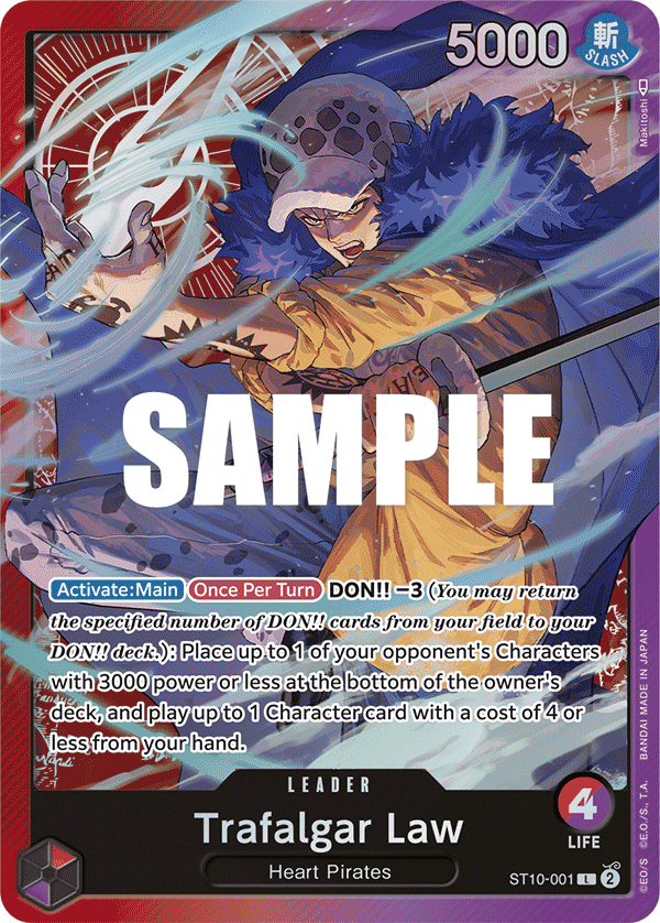 Trafalgar Law ST10-001 Leader card from Ultra Deck: The Three Captains